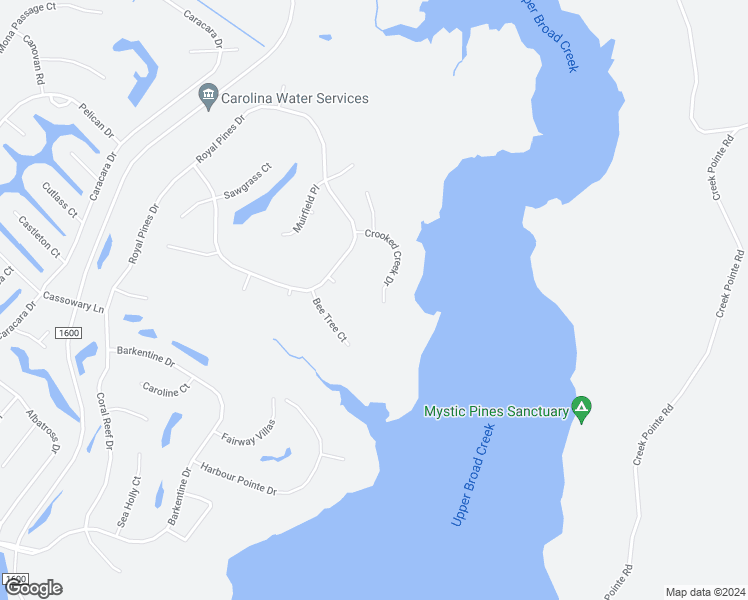 map of restaurants, bars, coffee shops, grocery stores, and more near 920 Crooked Creek Drive in New Bern
