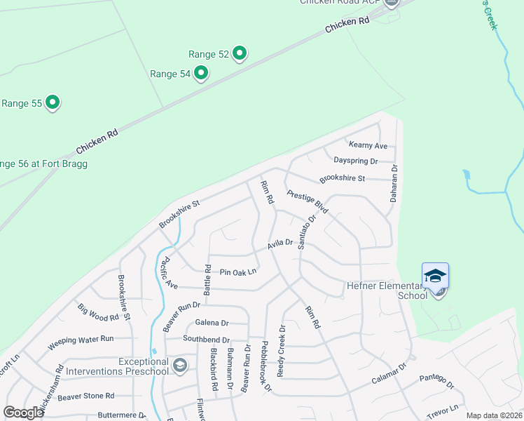 map of restaurants, bars, coffee shops, grocery stores, and more near 6725 Pin Oak Lane in Fayetteville
