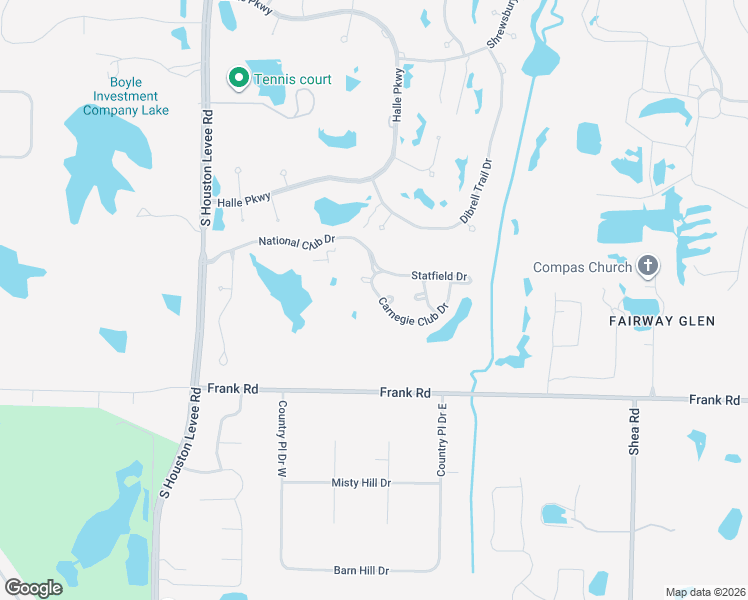 map of restaurants, bars, coffee shops, grocery stores, and more near 10211 Carnegie Club Drive in Collierville