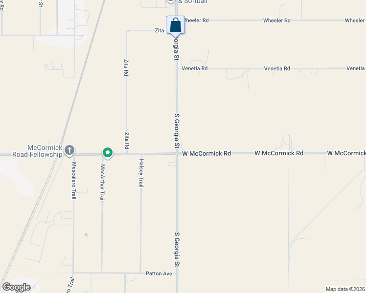 map of restaurants, bars, coffee shops, grocery stores, and more near 2780 West McCormick Road in Amarillo