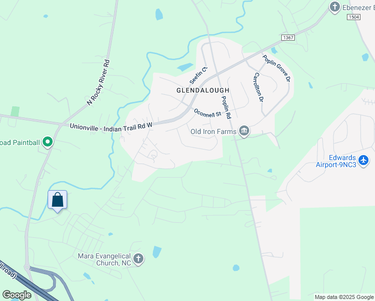 map of restaurants, bars, coffee shops, grocery stores, and more near 2319 Balting Glass Drive in Indian Trail