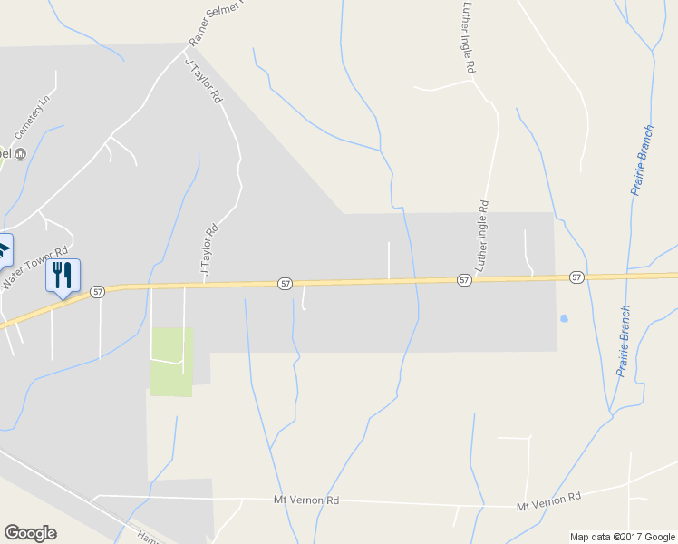 map of restaurants, bars, coffee shops, grocery stores, and more near 3233 Tennessee 57 in Ramer