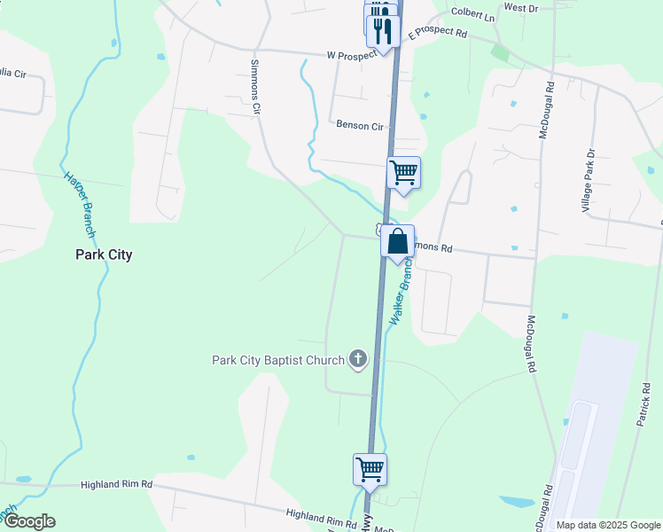 map of restaurants, bars, coffee shops, grocery stores, and more near 9 Wright Church Road in Fayetteville