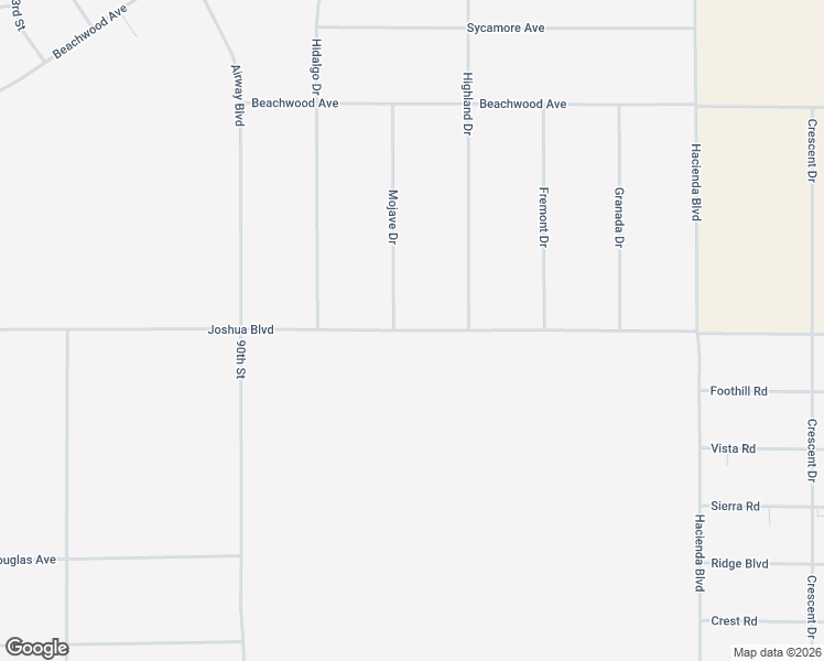 map of restaurants, bars, coffee shops, grocery stores, and more near Joshua Boulevard in California City