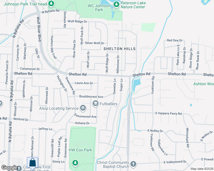 map of restaurants, bars, coffee shops, grocery stores, and more near 280 Joel Cove in Collierville