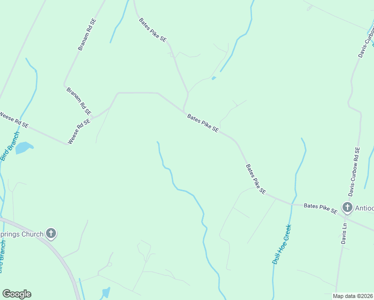 map of restaurants, bars, coffee shops, grocery stores, and more near 7326 Bates Pike Southeast in Bradley