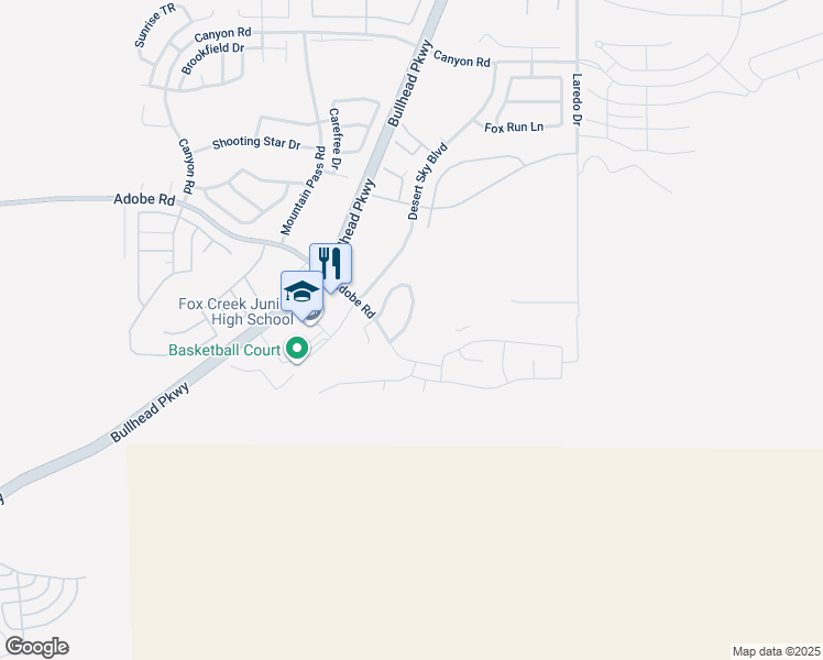 map of restaurants, bars, coffee shops, grocery stores, and more near 3066 Milano Drive in Bullhead City