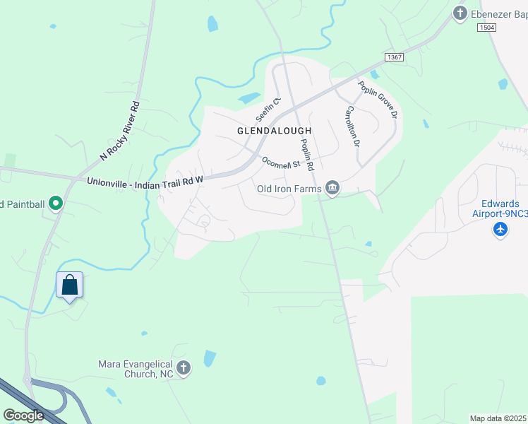 map of restaurants, bars, coffee shops, grocery stores, and more near Balting Glass Drive in Monroe