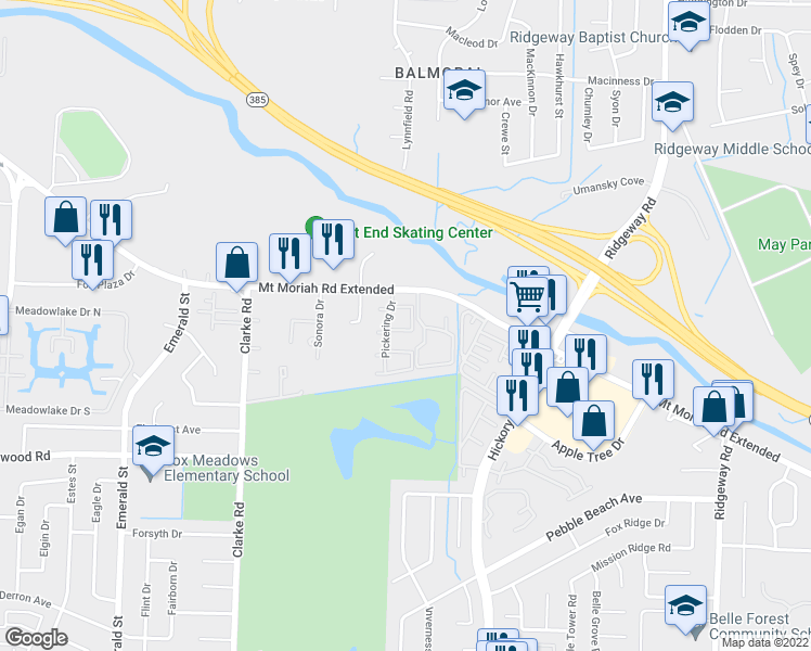 map of restaurants, bars, coffee shops, grocery stores, and more near 2791 John Sikes Drive in Memphis