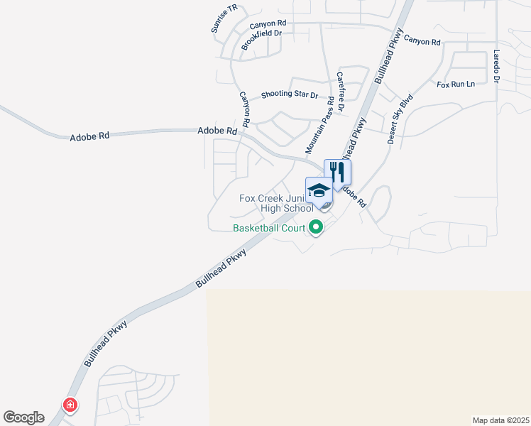 map of restaurants, bars, coffee shops, grocery stores, and more near 2350 Adobe Road in Bullhead City