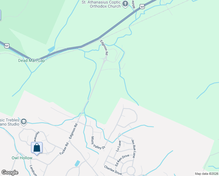 map of restaurants, bars, coffee shops, grocery stores, and more near 5842 Edgmon Road in Ooltewah