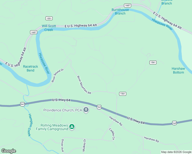 map of restaurants, bars, coffee shops, grocery stores, and more near 125 Short Cove Road in Murphy