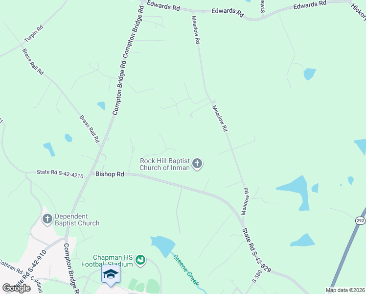 map of restaurants, bars, coffee shops, grocery stores, and more near 251 Arena Park Drive in Inman