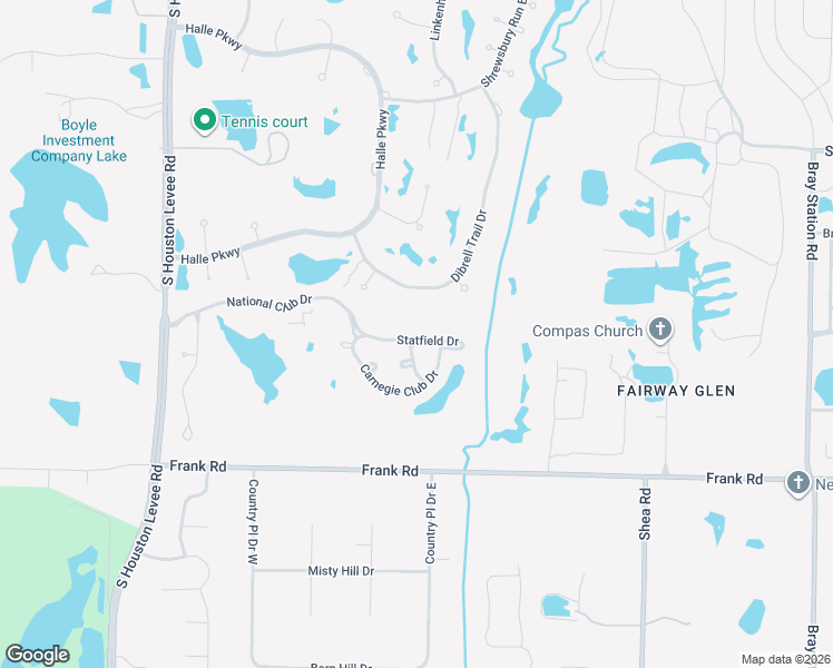map of restaurants, bars, coffee shops, grocery stores, and more near 10244 Stratfield Drive in Collierville