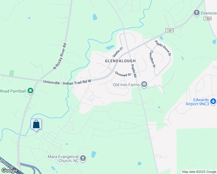 map of restaurants, bars, coffee shops, grocery stores, and more near Balting Glass Drive in Monroe
