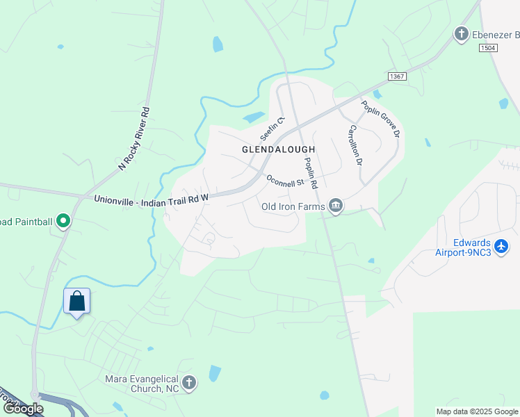 map of restaurants, bars, coffee shops, grocery stores, and more near 4431 Marlay Park in Indian Trail