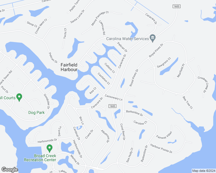 map of restaurants, bars, coffee shops, grocery stores, and more near 6126 Castleton Court in New Bern