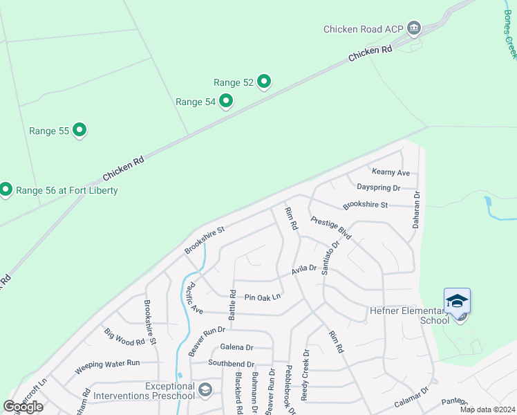 map of restaurants, bars, coffee shops, grocery stores, and more near 6532 Brookshire Street in Fayetteville