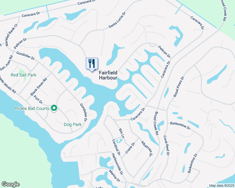 map of restaurants, bars, coffee shops, grocery stores, and more near 6003 Cassowary Lane in New Bern