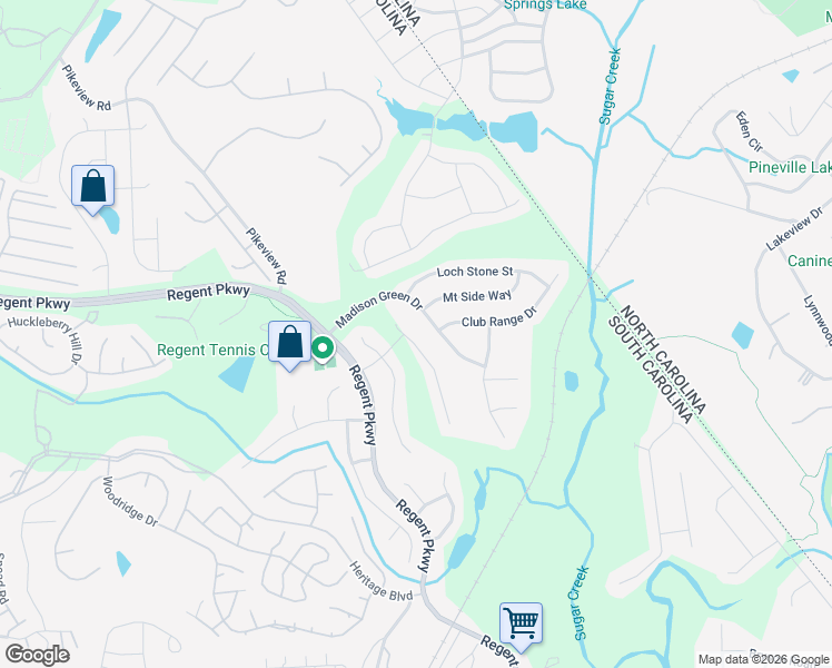 map of restaurants, bars, coffee shops, grocery stores, and more near 5023 Burnwald Court in Fort Mill