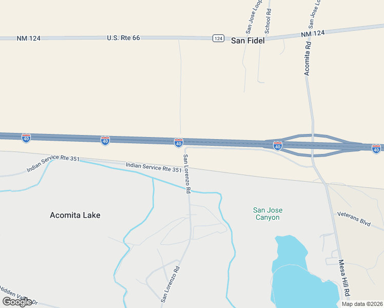 map of restaurants, bars, coffee shops, grocery stores, and more near San Lorenzo Road in Cibola County