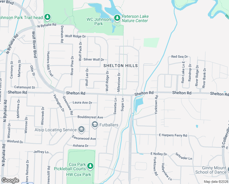 map of restaurants, bars, coffee shops, grocery stores, and more near 245 Poplar Bluff Cove in Collierville