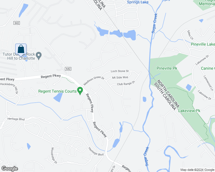map of restaurants, bars, coffee shops, grocery stores, and more near 1206 Madison Green Drive in Fort Mill