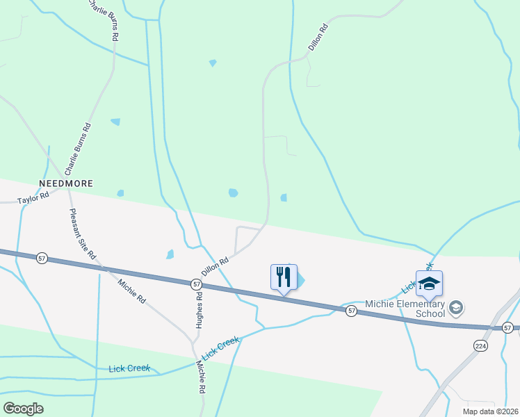 map of restaurants, bars, coffee shops, grocery stores, and more near 378 Dillon Road in Michie