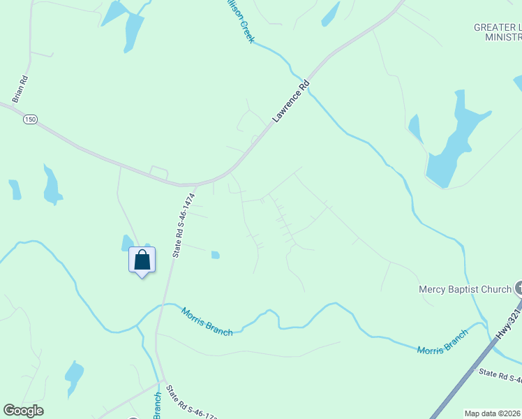 map of restaurants, bars, coffee shops, grocery stores, and more near 1577 Lawrence Road in Clover