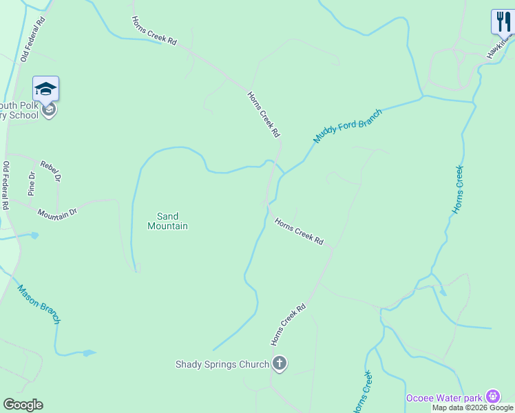 map of restaurants, bars, coffee shops, grocery stores, and more near 1425 Horns Creek Road in Old Fort