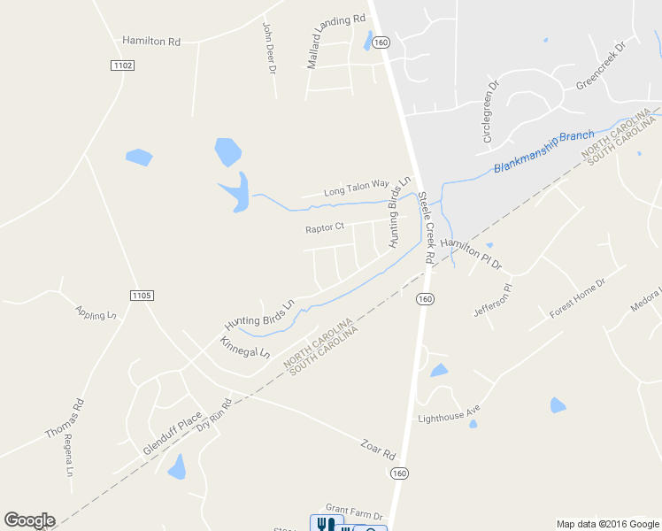 map of restaurants, bars, coffee shops, grocery stores, and more near 16628 Broadwing Place in Charlotte