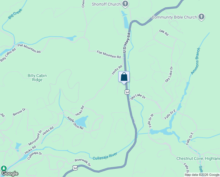 map of restaurants, bars, coffee shops, grocery stores, and more near 169 Charlotte Lane in Highlands