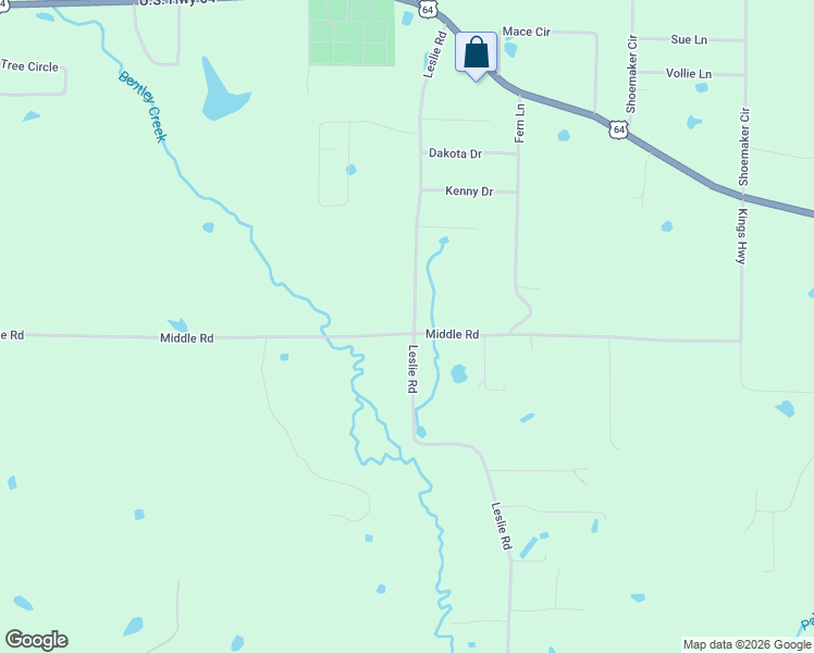 map of restaurants, bars, coffee shops, grocery stores, and more near 73 Leslie Road in Conway