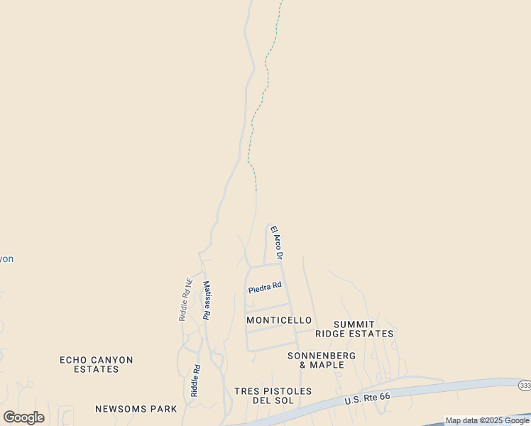 map of restaurants, bars, coffee shops, grocery stores, and more near 19 El Arco Drive in Albuquerque