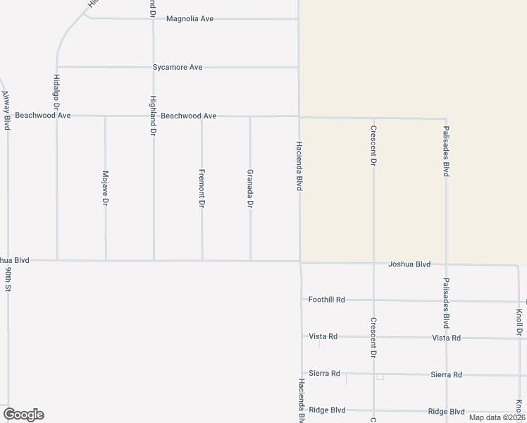 map of restaurants, bars, coffee shops, grocery stores, and more near 17414 Granada Drive in California City