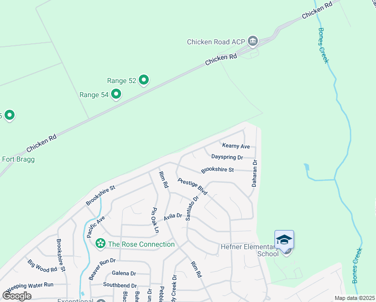 map of restaurants, bars, coffee shops, grocery stores, and more near 644 Prestige Boulevard in Fayetteville