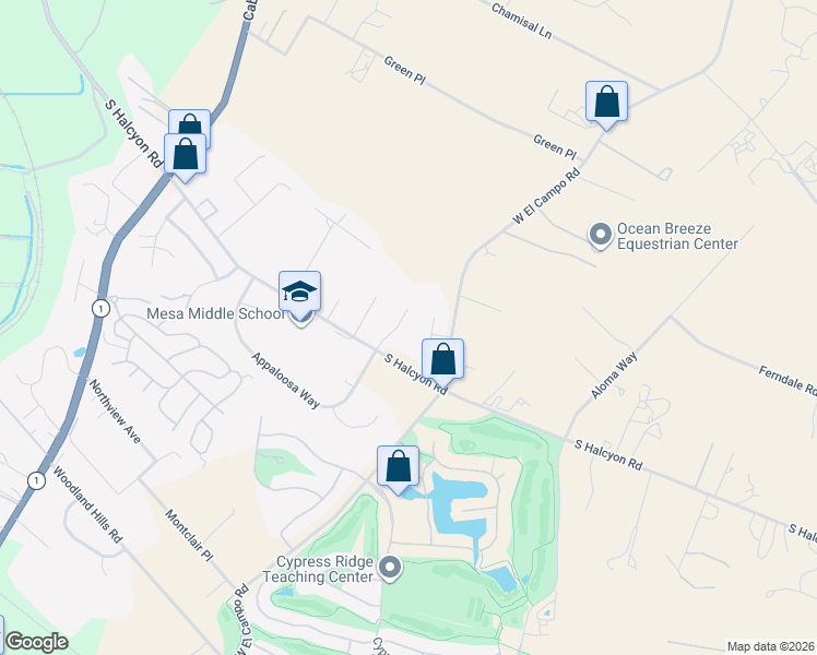map of restaurants, bars, coffee shops, grocery stores, and more near 565 Spanish Trail in Arroyo Grande