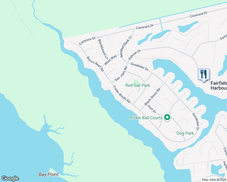 map of restaurants, bars, coffee shops, grocery stores, and more near 5308 Trade Winds Rd in New Bern