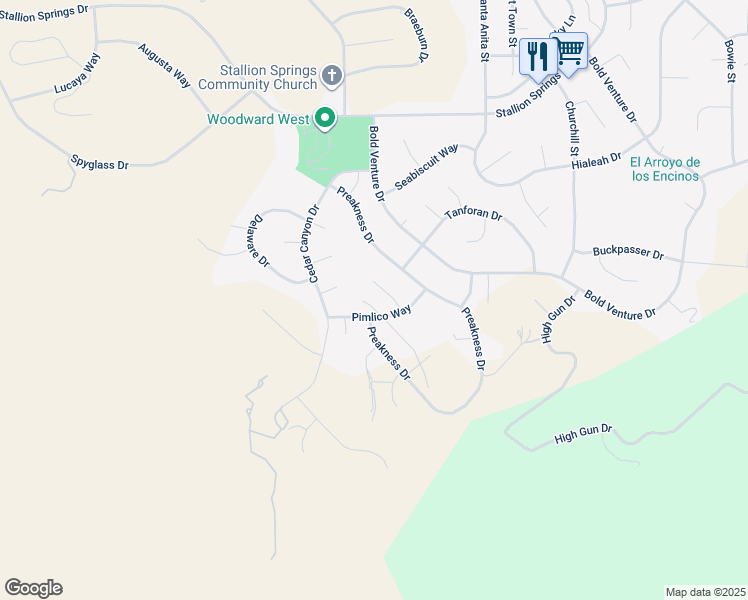 map of restaurants, bars, coffee shops, grocery stores, and more near 17641 Dike Court in Tehachapi