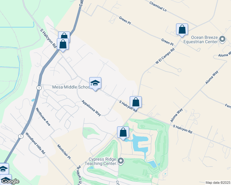 map of restaurants, bars, coffee shops, grocery stores, and more near 585 Redtail Meadow Lane in Arroyo Grande
