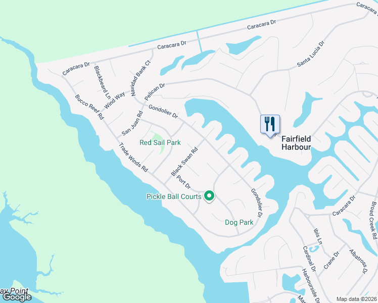 map of restaurants, bars, coffee shops, grocery stores, and more near 5406 Miramar Ct in New Bern