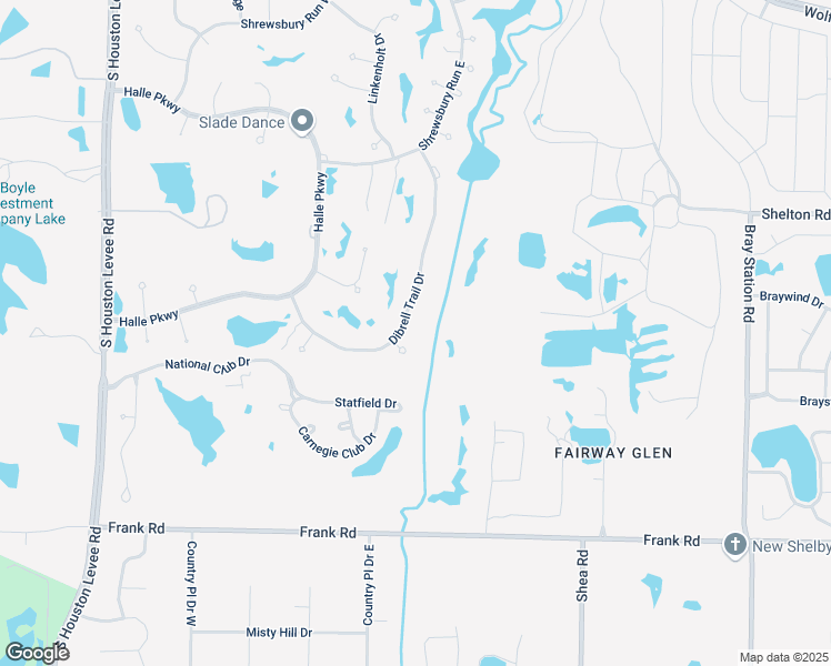 map of restaurants, bars, coffee shops, grocery stores, and more near 2664 Dibrell Trail Drive in Collierville