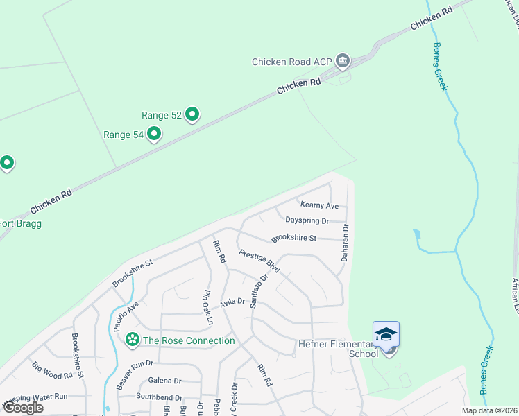 map of restaurants, bars, coffee shops, grocery stores, and more near 636 Prestige Boulevard in Fayetteville