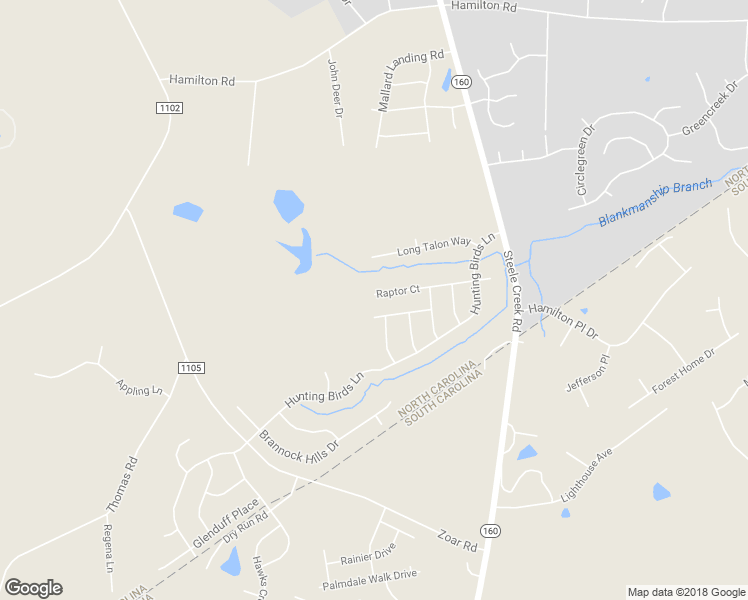 map of restaurants, bars, coffee shops, grocery stores, and more near 16002 Raptor Court in Charlotte