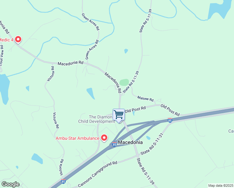 map of restaurants, bars, coffee shops, grocery stores, and more near 205 Macedonia Road in Gaffney