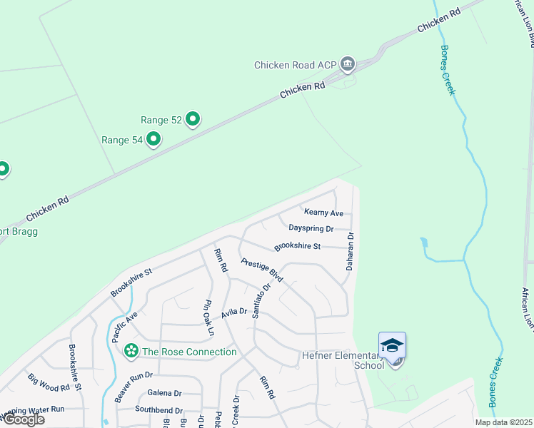 map of restaurants, bars, coffee shops, grocery stores, and more near 636 Prestige Boulevard in Fayetteville