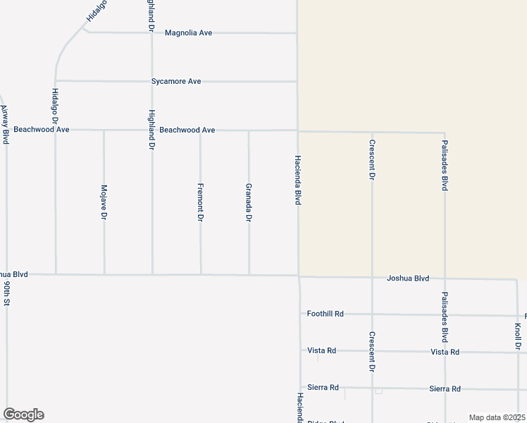 map of restaurants, bars, coffee shops, grocery stores, and more near Granada Drive in California City