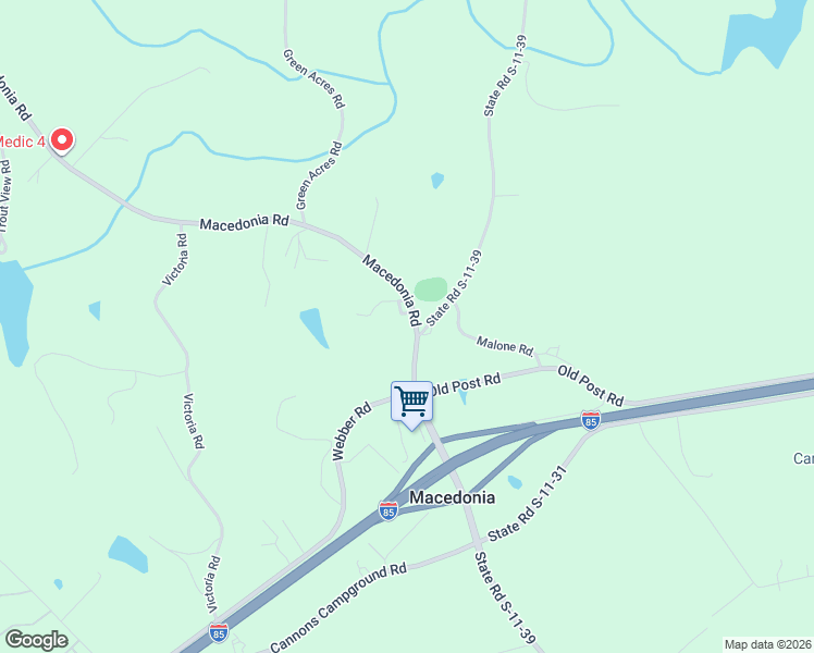 map of restaurants, bars, coffee shops, grocery stores, and more near 205 Macedonia Road in Gaffney