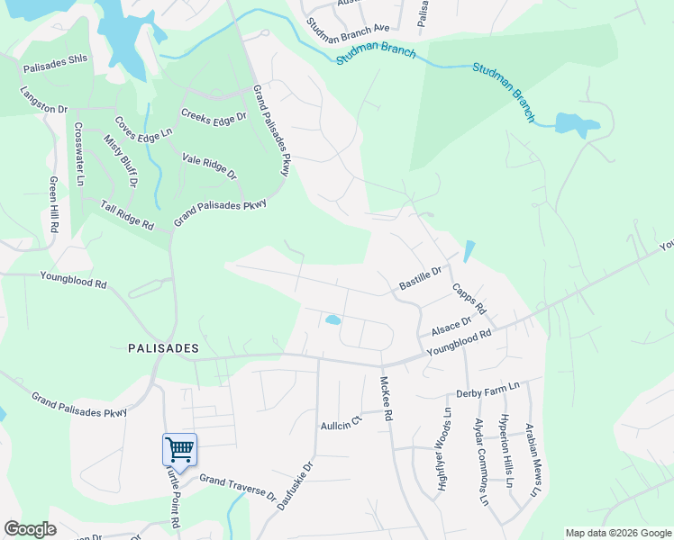 map of restaurants, bars, coffee shops, grocery stores, and more near 14109 Varsovie Court in Charlotte