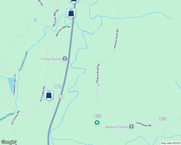 map of restaurants, bars, coffee shops, grocery stores, and more near Hickory Knoll Road in Franklin